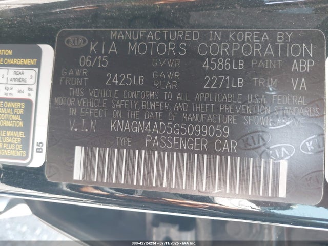 KIA mpi theta ii 2016 KNAGN4AD5G5099059 Image 9