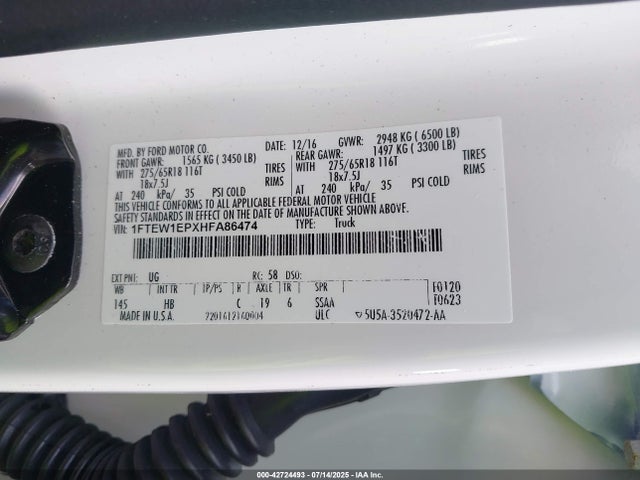 Ford 2.7l-4v 2017 1FTEW1EPXHFA86474 Image 9