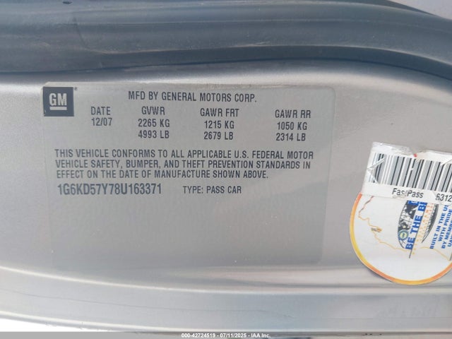 2008 CADILLAC DTS 1G6KD57Y78U163371 Photo 8
