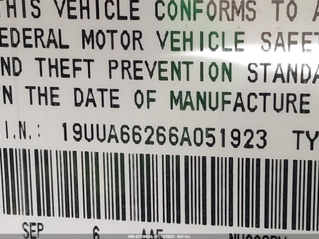 2006 ACURA TL 19UUA66266A051923 Photo 8