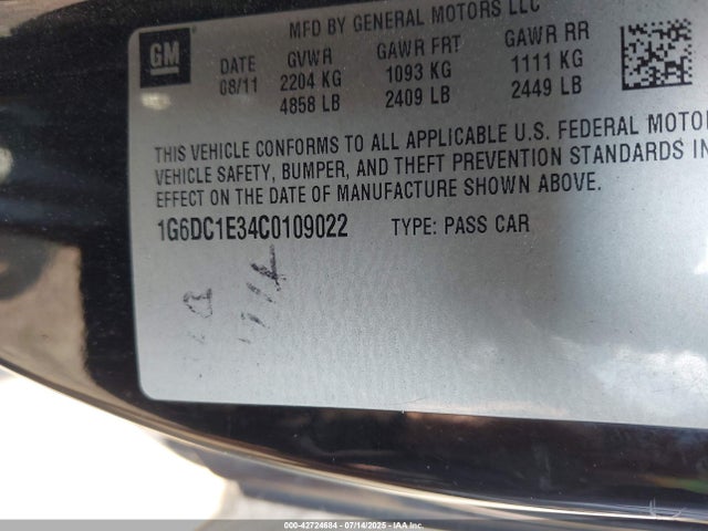 2012 CADILLAC CTS 1G6DC1E34C0109022 Photo 8