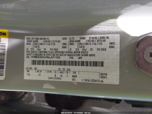 Ford Bronco Badlands 2022 1FMEE5DH3NLA71103 Image 9