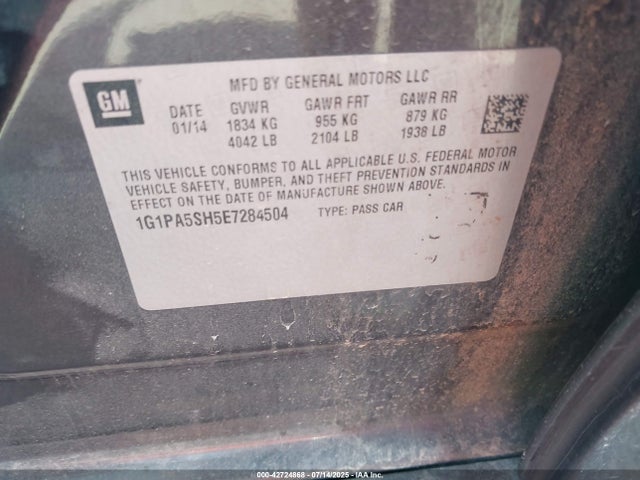 1G1PA5SH5E7284504 Chevrolet luw