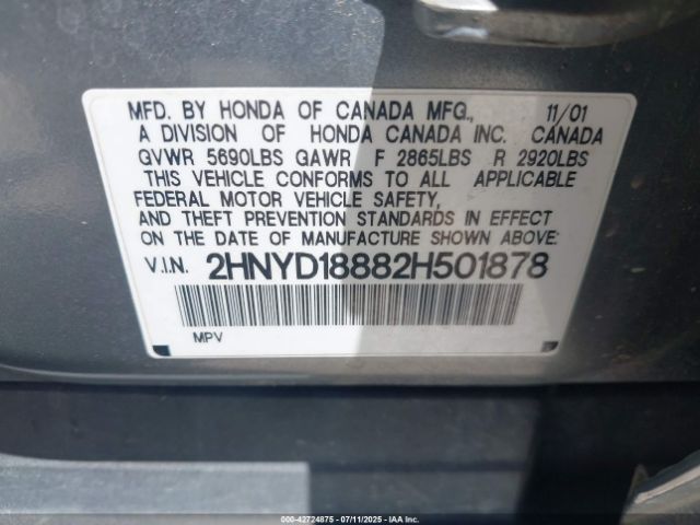 2002 ACURA MDX 2HNYD18882H501878 Photo 8