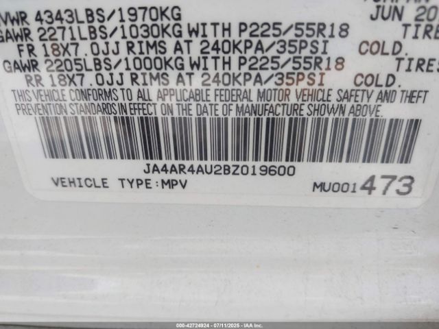 2011 MITSUBISHI OUTLANDER SPORT JA4AR4AU2BZ019600 Photo 8