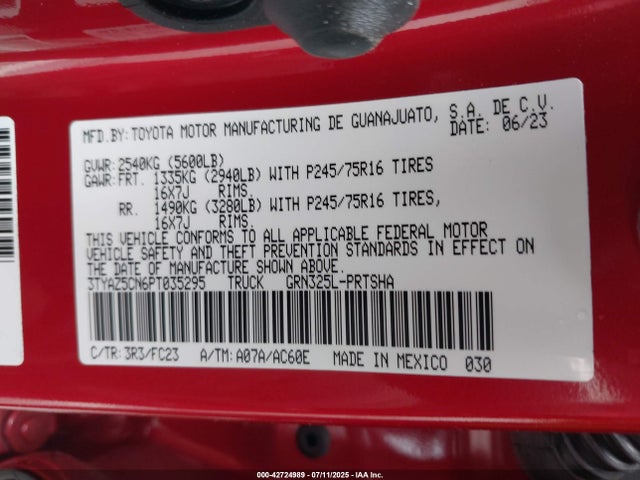 Toyota 2gr-fks 2023 3TYAZ5CN6PT035295 Image 25