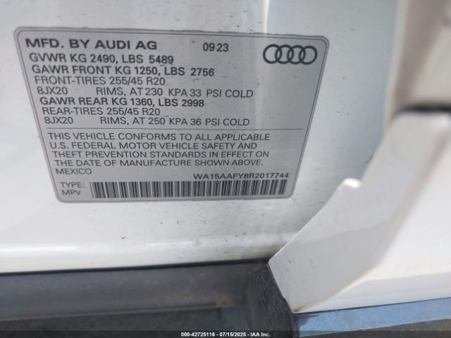 2024 AUDI Q5 SPORTBACK WA15AAFY8R2017744 Photo 8