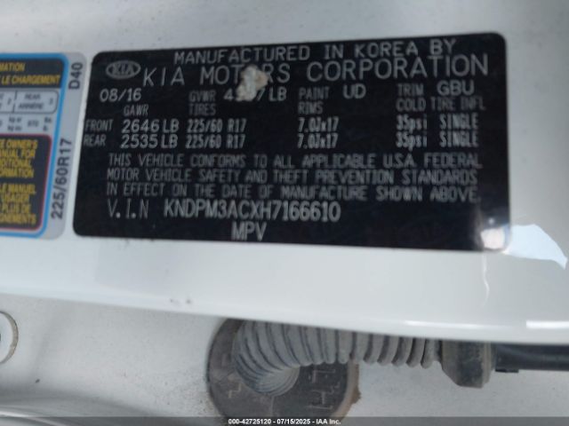 2017 KIA SPORTAGE KNDPM3ACXH7166610 Photo 8