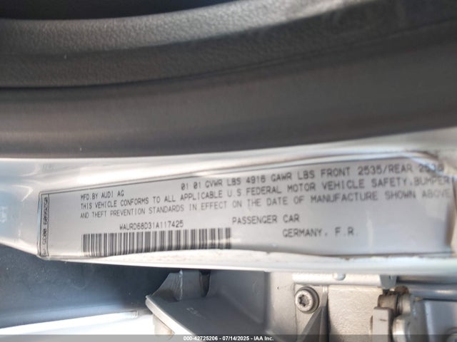 2001 AUDI S4 WAURD68D31A117425 Photo 8