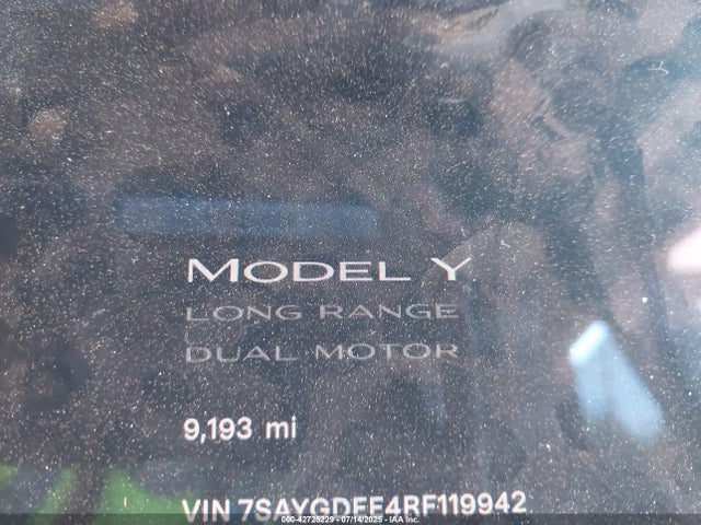 7SAYGDEE4RF119942 Tesla Model Y