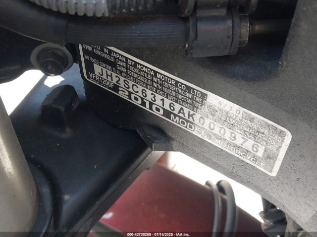 2010 HONDA VFR1200 JH2SC6316AK000976 Photo 9