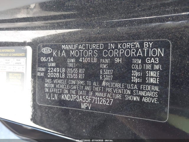 KIA dohc gdi nu 2015 KNDJP3A55F7112627 Image 9