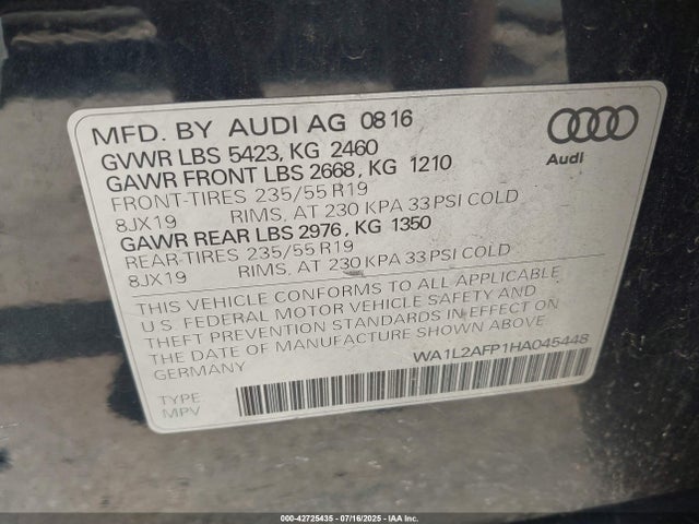 2017 AUDI Q5 WA1L2AFP1HA045448 Photo 8