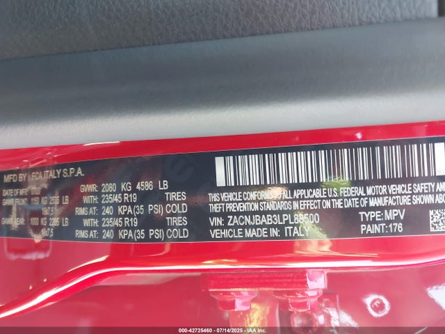 ZACNJBAB3LPL88500 Jeep Renegade
