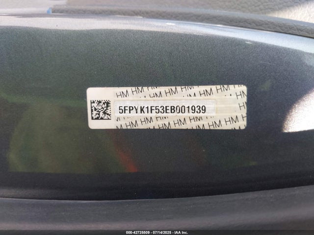 Honda j35z5 2014 5FPYK1F53EB001939 Image 9