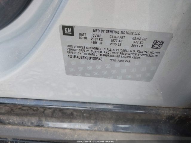 2018 CHEVROLET VOLT 1G1RA6S5XJU130340 Photo 8