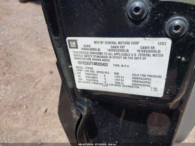 2004 CADILLAC ESCALADE 1GYEC63T74R203422 Photo 8