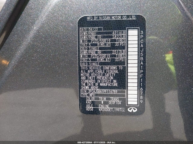 3PCAJ5BA1PF116789 Infiniti 2023