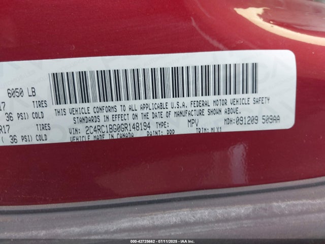 2C4RC1BG0GR148194 Chrysler Town and Country