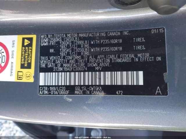 2015 LEXUS RX 350 2T2BK1BA0FC306074 Photo 8