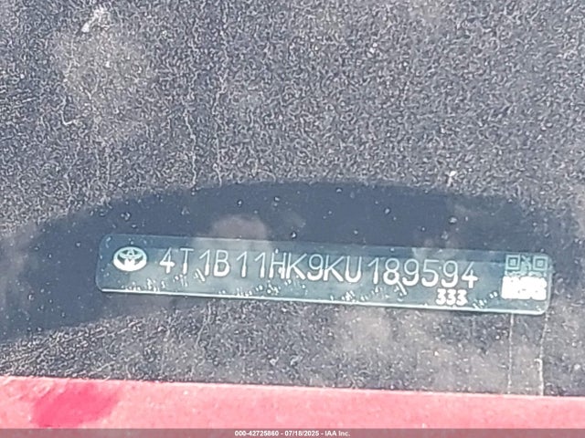 4T1B11HK9KU189594 Toyota a25a-fks