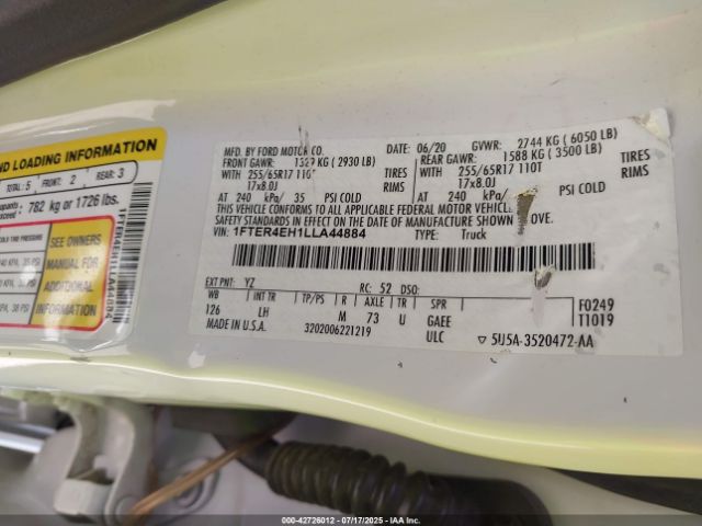 2020 FORD RANGER 1FTER4EH1LLA44884 Photo 8