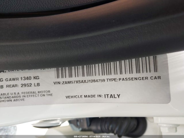 ZAM57XSAXJ1284759 Maserati m156d