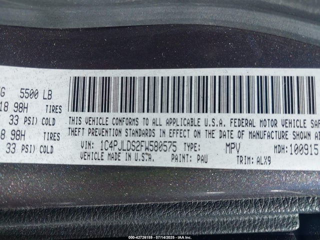 Jeep 2015 2015 1C4PJLDS2FW580575 Image 9