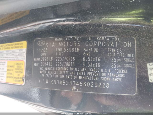 2006 KIA SEDONA KNDMB233466029228 Photo 8