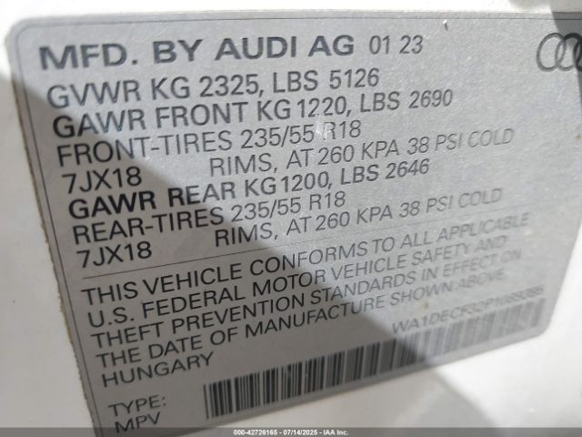 2023 AUDI Q3 WA1DECF32P1089395 Photo 8