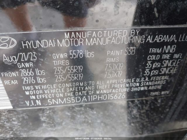 2023 HYUNDAI SANTA FE HYBRID 5NMS5DA11PH015626 Photo 8