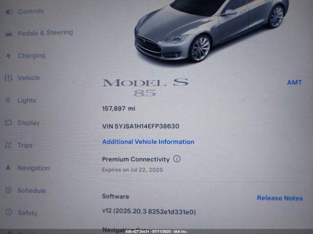 2014 TESLA MODEL S 5YJSA1H14EFP38630 Photo 6