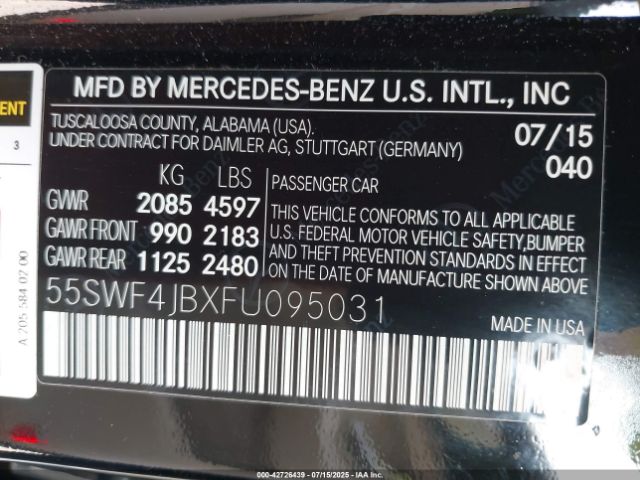 2015 MERCEDES-BENZ C 300 55SWF4JBXFU095031 Photo 8