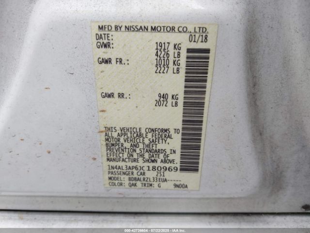 2018 NISSAN ALTIMA 1N4AL3AP6JC180969 Photo 8