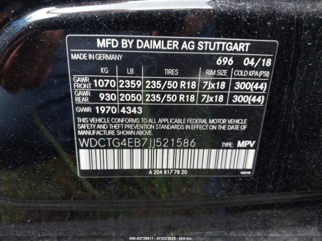 2018 MERCEDES-BENZ GLA 250 WDCTG4EB7JJ521586 Photo 8