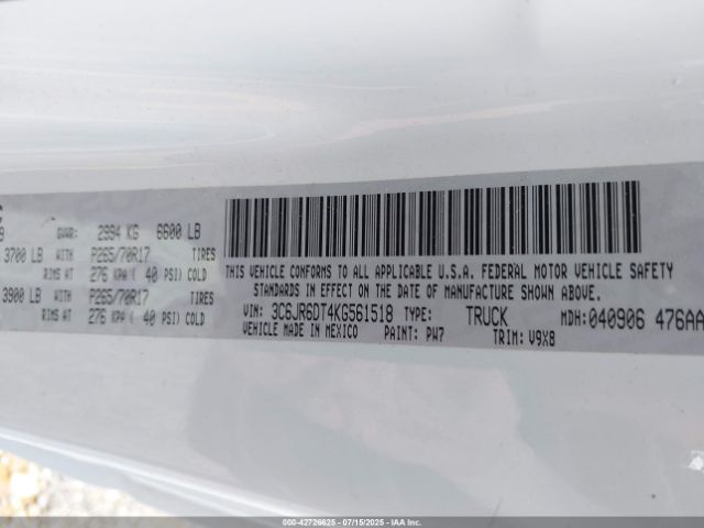 2019 RAM 1500 CLASSIC 3C6JR6DT4KG561518 Photo 8