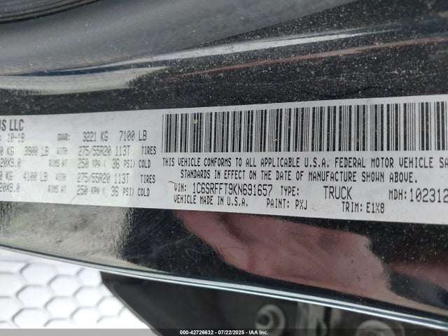 RAM 2019 2019 1C6SRFFT9KN691657 Image 9