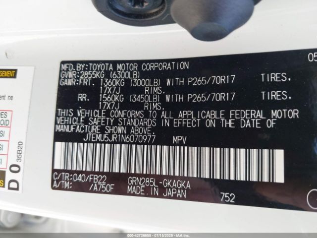 2022 TOYOTA 4RUNNER JTEMU5JR1N6070977 Photo 8