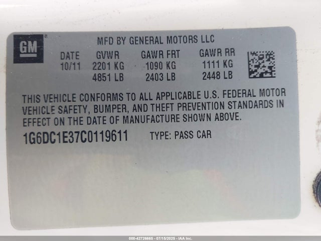 2012 CADILLAC CTS 1G6DC1E37C0119611 Photo 8