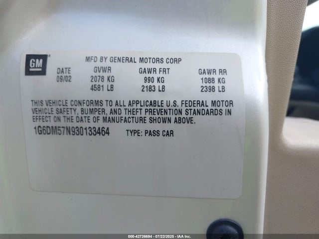 2003 CADILLAC CTS 1G6DM57N930133464 Photo 8
