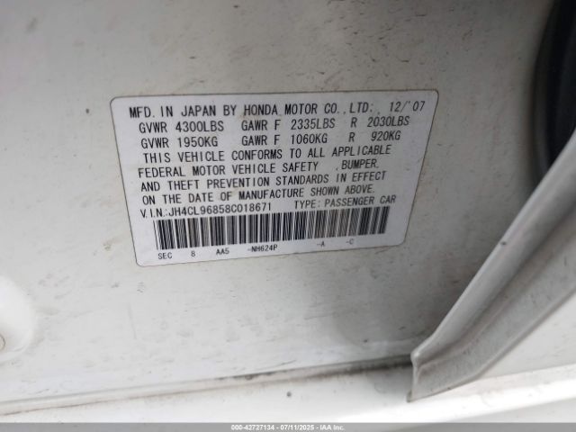 2008 ACURA TSX JH4CL96858C018671 Photo 8