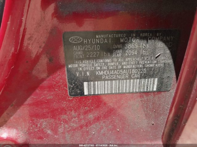 2010 HYUNDAI ELANTRA KMHDU4AD5AU180225 Photo 8