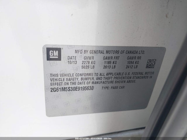 2014 CADILLAC XTS 2G61M5S30E9195630 Photo 8