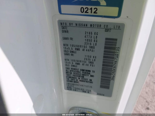 3N6CM0KN7HK710735 Nissan 2017