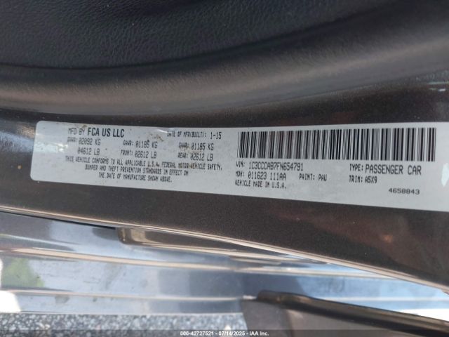 2015 CHRYSLER 200 1C3CCCAB7FN654791 Photo 8
