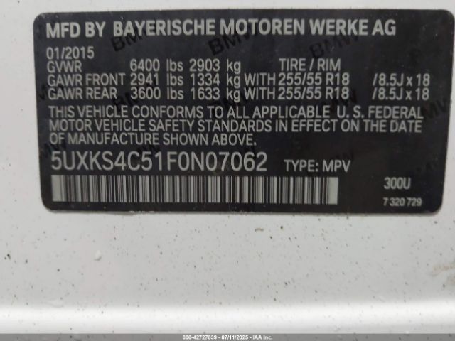 2015 BMW X5 5UXKS4C51F0N07062 Photo 8