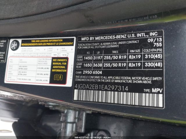 2014 MERCEDES-BENZ ML 350 BLUETEC 4JGDA2EB1EA297314 Photo 8