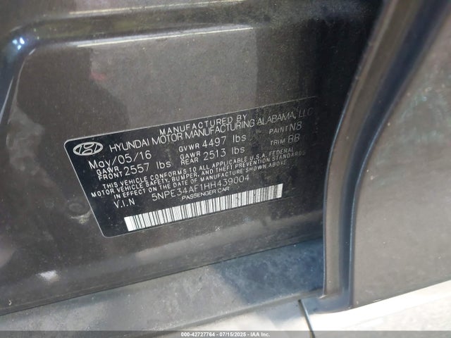 5NPE34AF1HH439004 Hyundai Sonata
