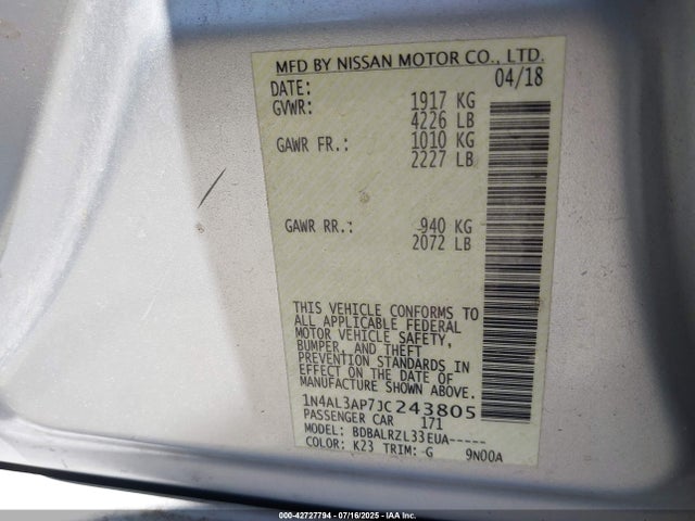 1N4AL3AP7JC243805 Nissan 2018