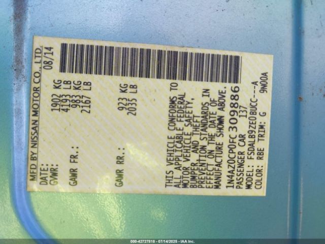 2015 NISSAN LEAF 1N4AZ0CP0FC309886 Photo 8